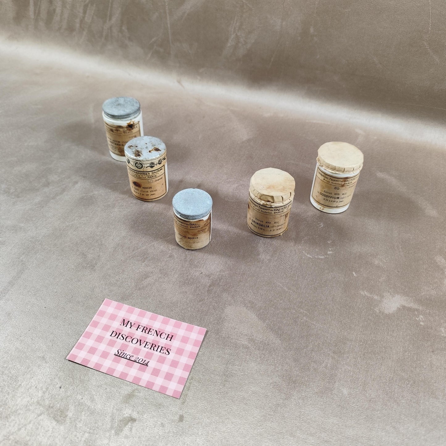 Lot de 5 anciens pots pharmaceutiques Laboratoires Daussé Paris Pots dapothicaire