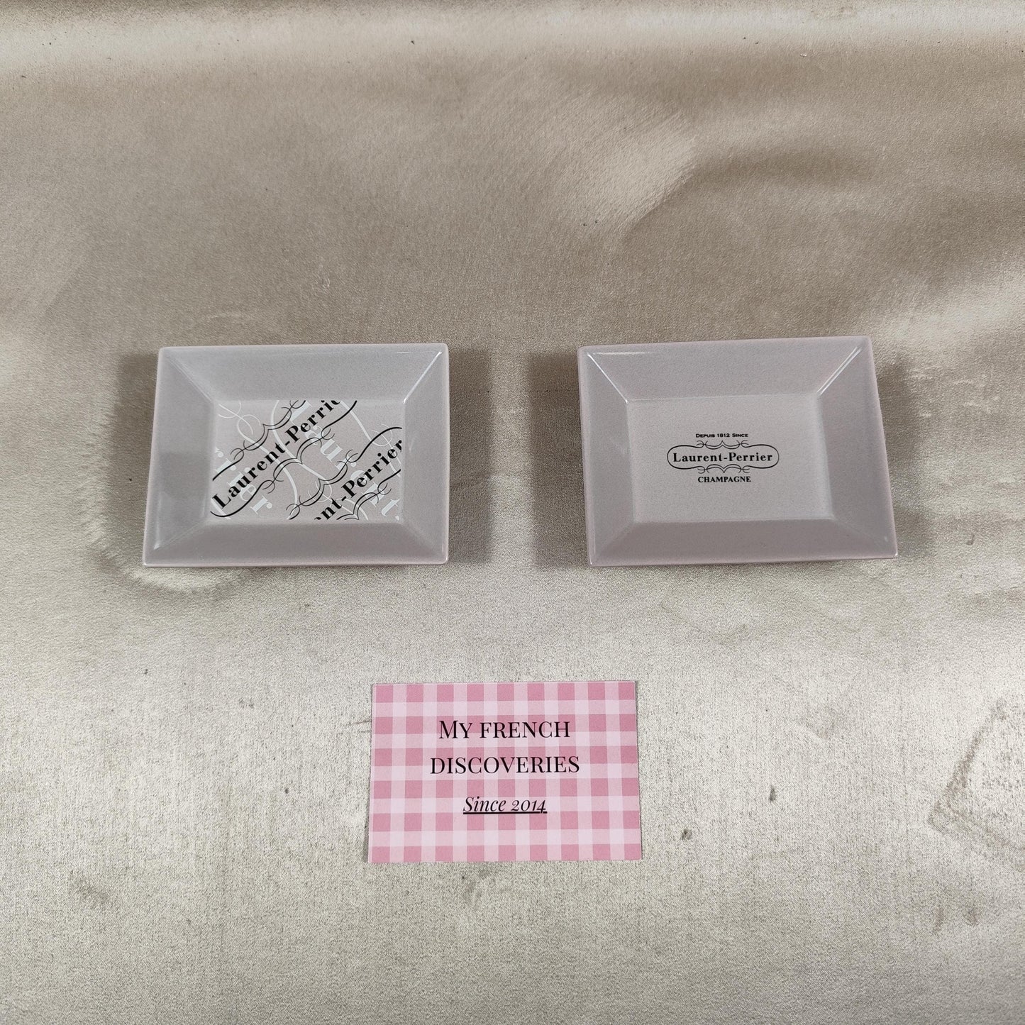 Lot de 2 cendriers publicitaires Laurent-Perrier en porcelaine Champagne Revol