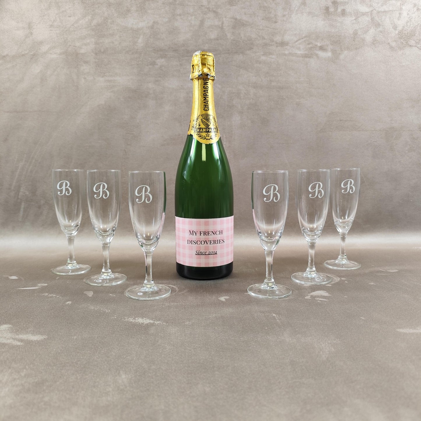 Lot de 6 flûtes à champagne Barancourt en verre Flûtes publicitaires Champagne