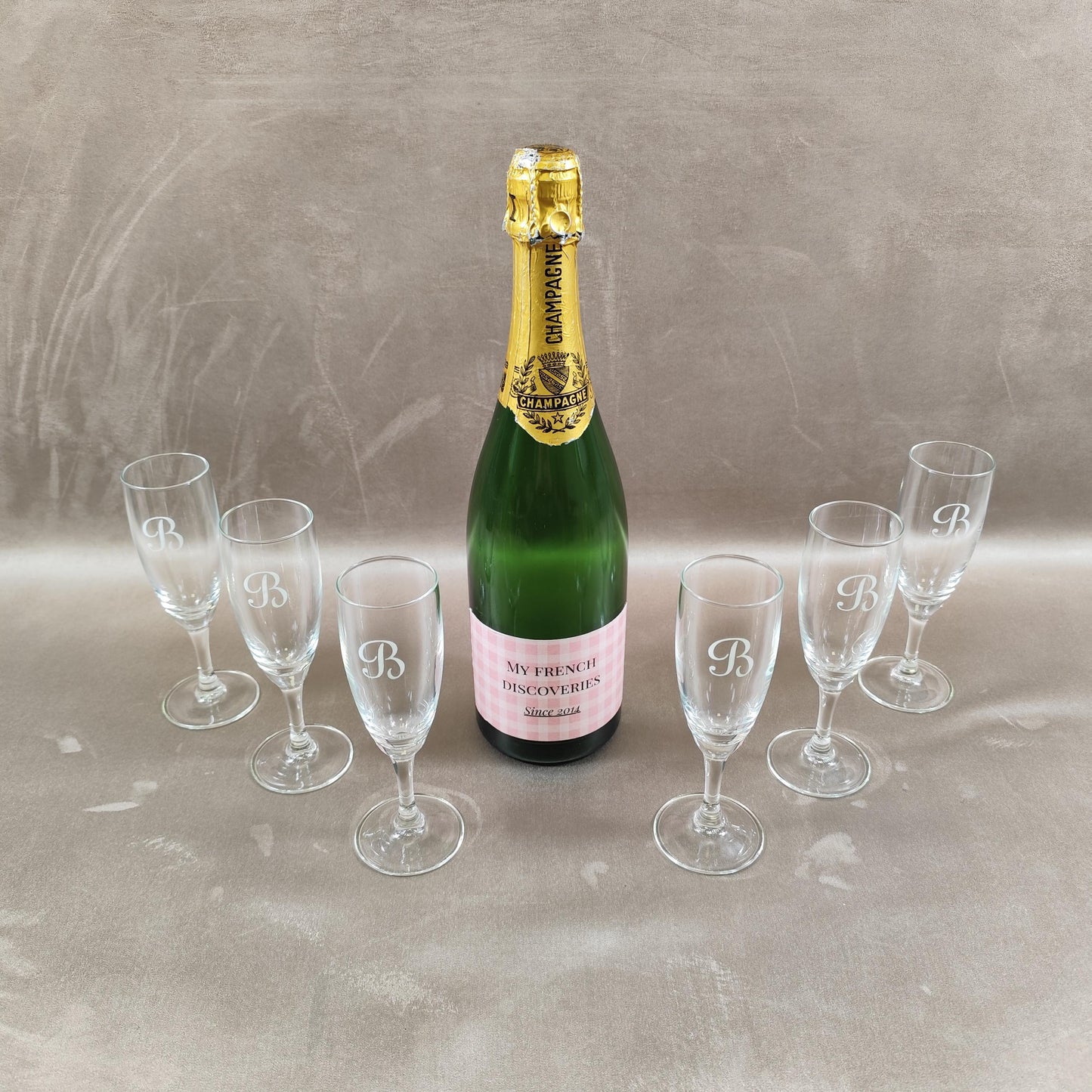 Lot de 6 flûtes à champagne Barancourt en verre Flûtes publicitaires Champagne