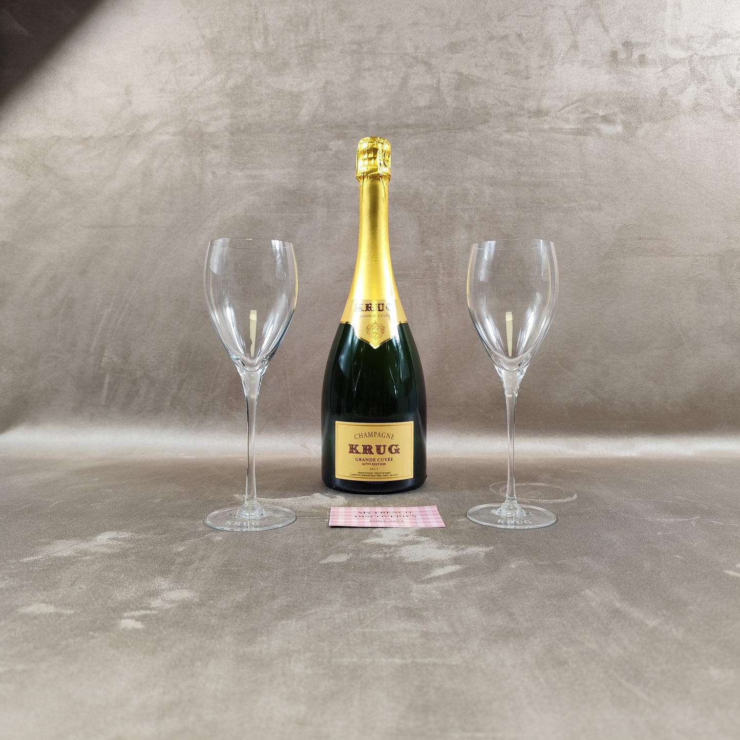 Lot de 2 flûtes à champagne Krug Verres gravés logo Cristal publicitaire