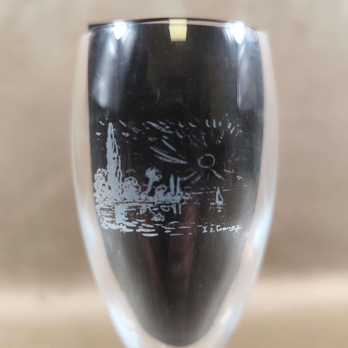 Lot de 12 flûtes à champagne Palmer & Co gravées Édition artistique Palmerescence