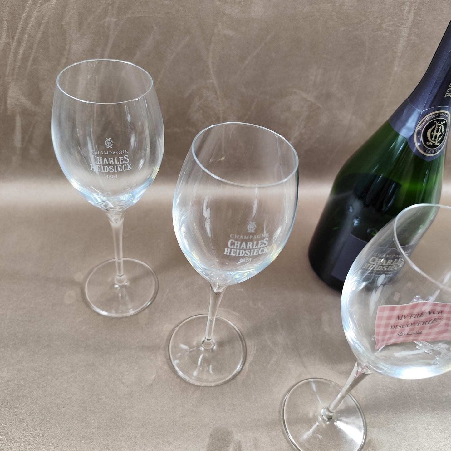 Ensemble de 6 flûtes à champagne Charles Heidsieck Verres publicitaires France