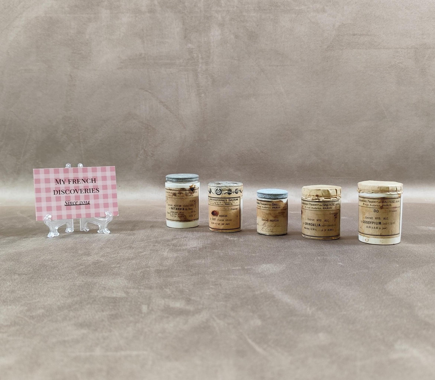 Lot de 5 anciens pots pharmaceutiques Laboratoires Daussé Paris Pots dapothicaire