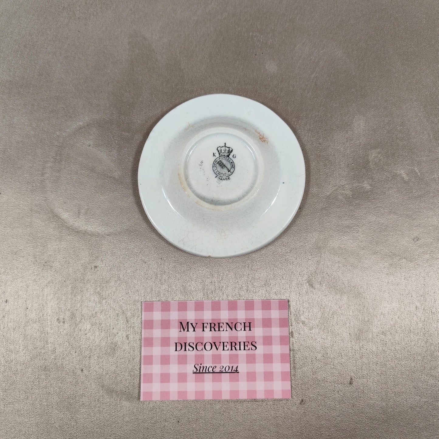 Cendrier publicitaire Champagne Oudinot Avize en porcelaine KG Lunéville France