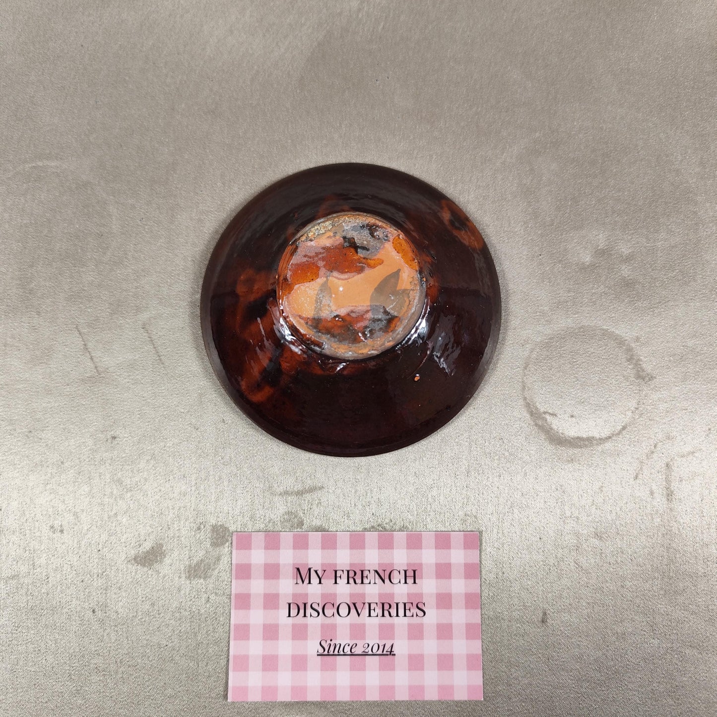 Cendrier Les Enfants Terribles Paris Megève Céramique brune vintage