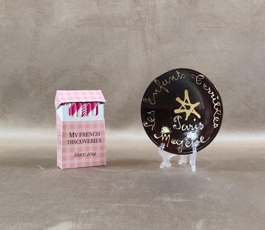 Cendrier Les Enfants Terribles Paris Megève Céramique brune vintage