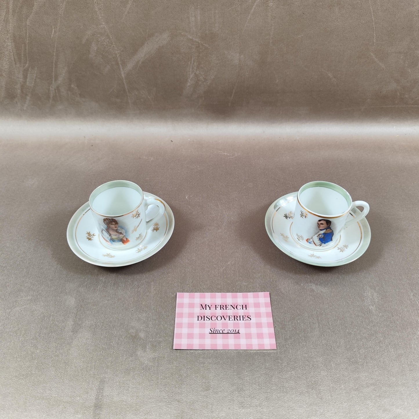 Tasse et soucoupe Napoléon & Joséphine en porcelaine France FD Limoges
