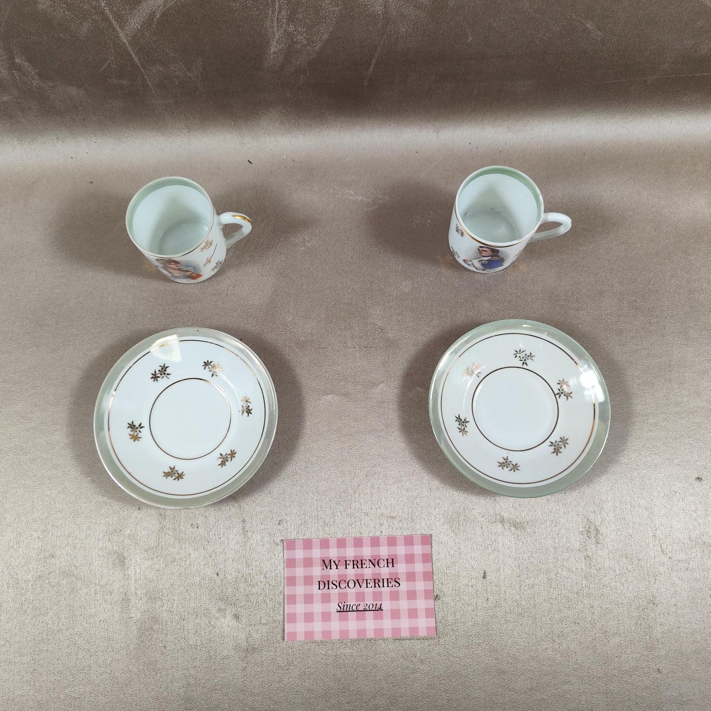 Tasse et soucoupe Napoléon & Joséphine en porcelaine France FD Limoges