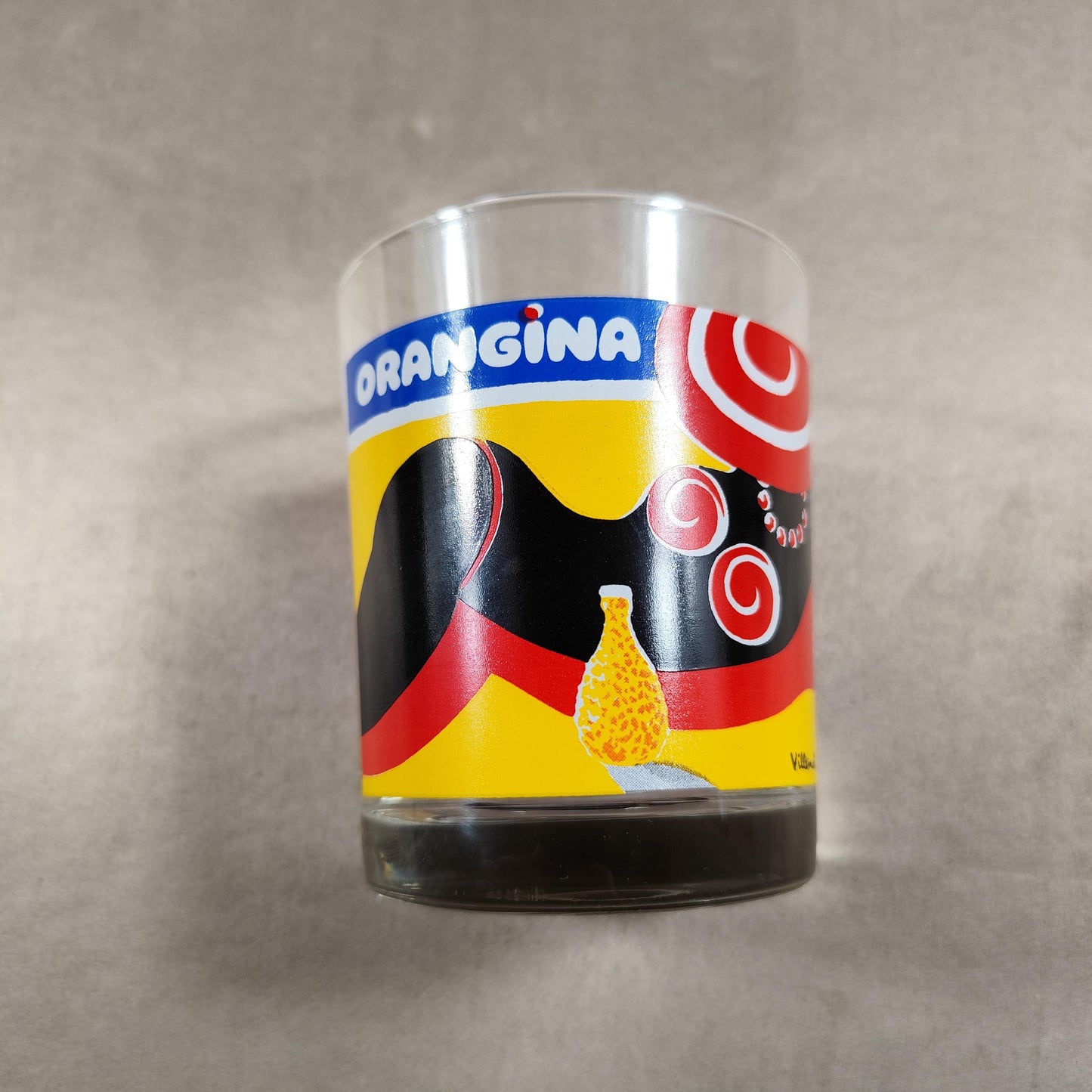 Lot de 5 verres Orangina illustrés par Villemot Verres publicitaires vintage