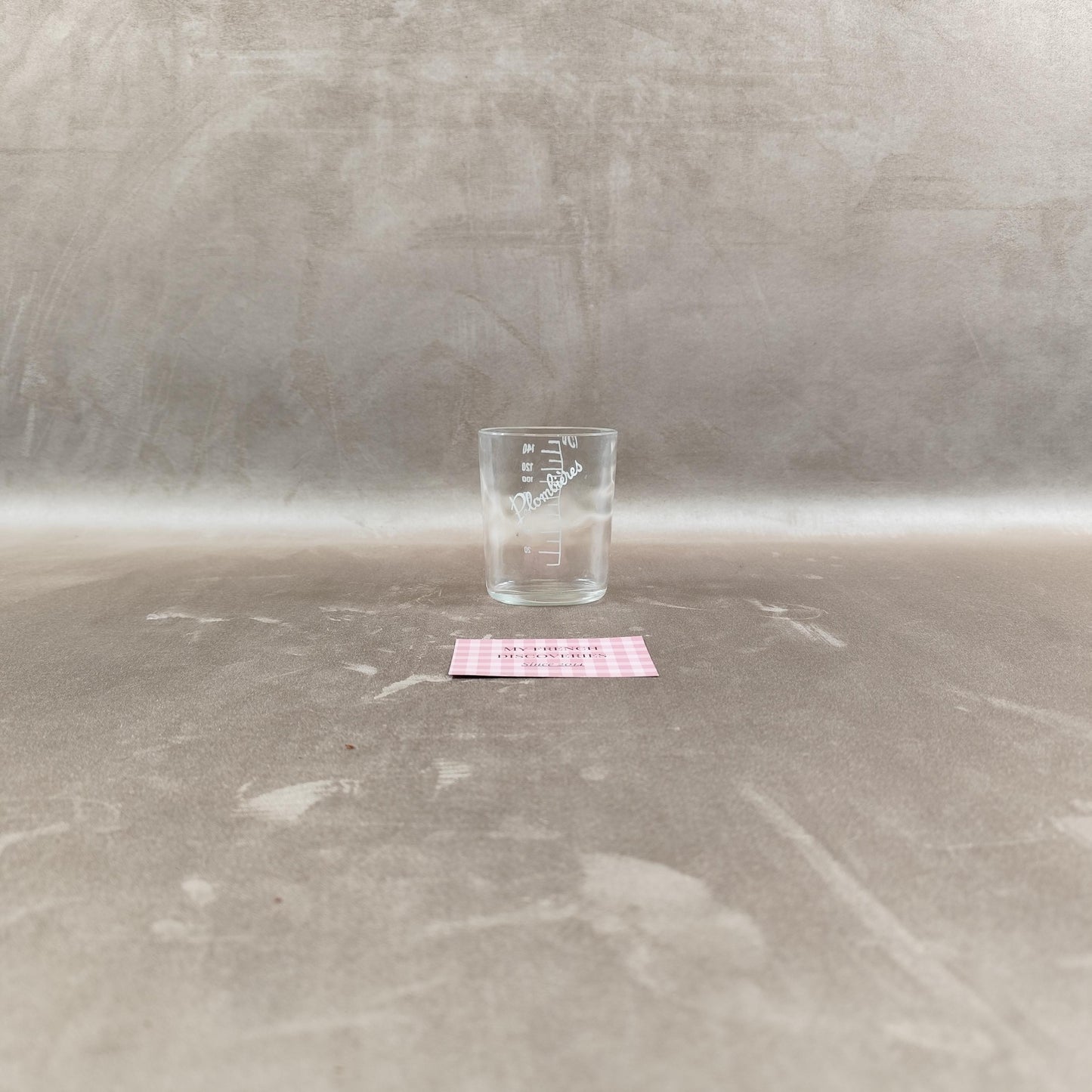 Verre de cure Plombières gradué Verre curiste ancien avec étui paille et cuir