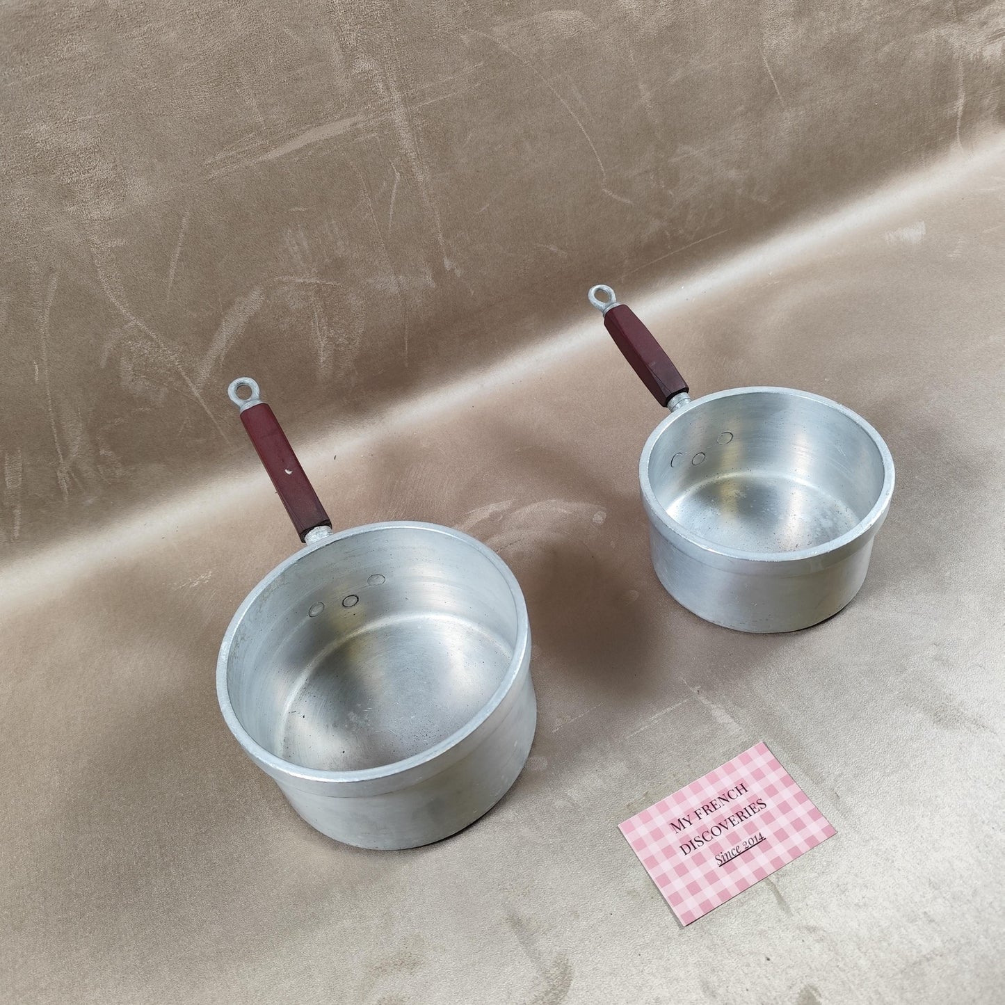 Lot de 2 casseroles vintage TOURNUS en aluminium Fabrication française