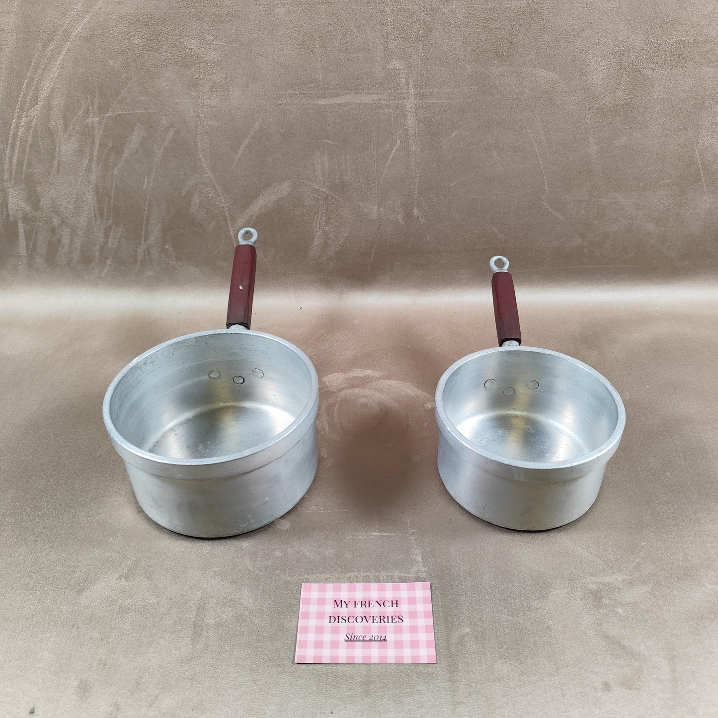 Lot de 2 casseroles vintage TOURNUS en aluminium Fabrication française