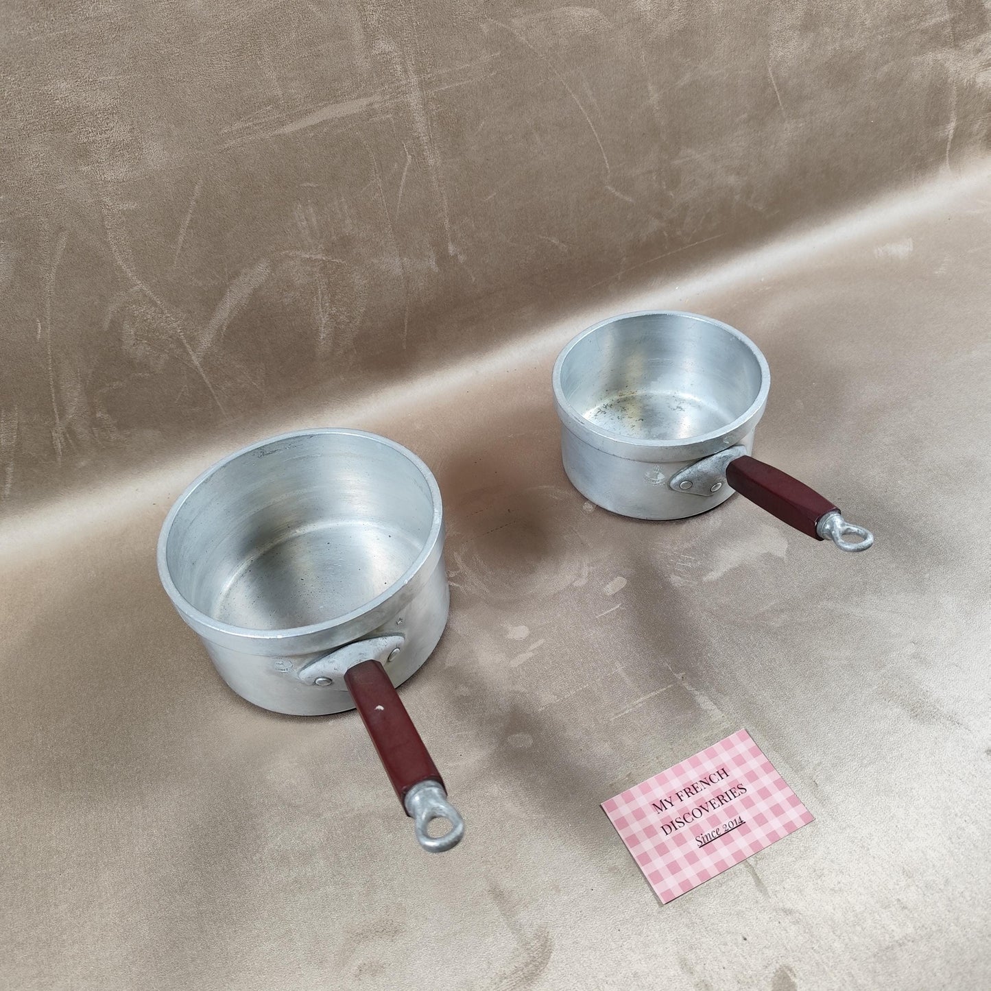 Lot de 2 casseroles vintage TOURNUS en aluminium Fabrication française