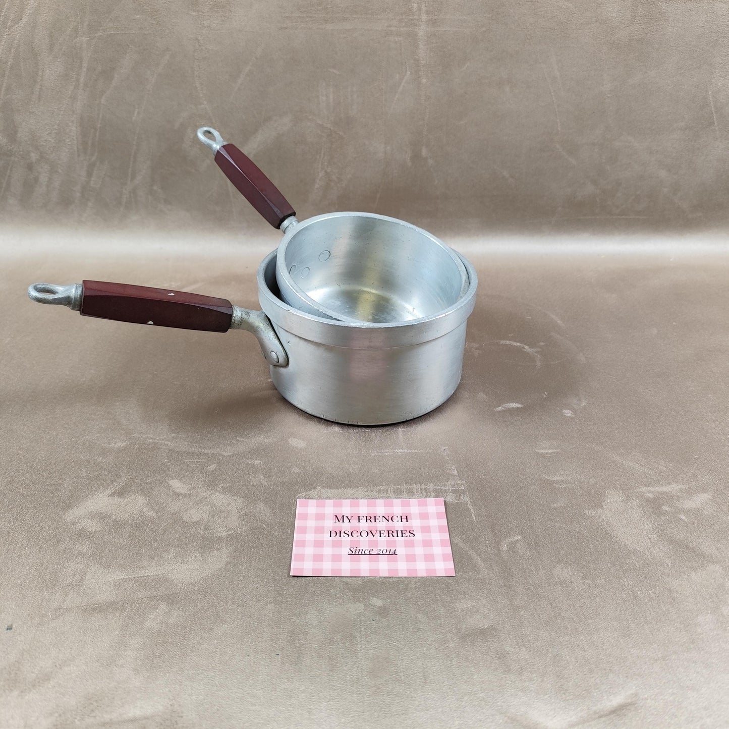 Lot de 2 casseroles vintage TOURNUS en aluminium Fabrication française