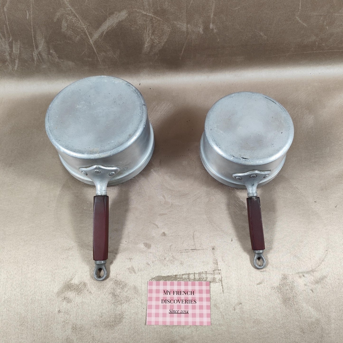 Lot de 2 casseroles vintage TOURNUS en aluminium Fabrication française