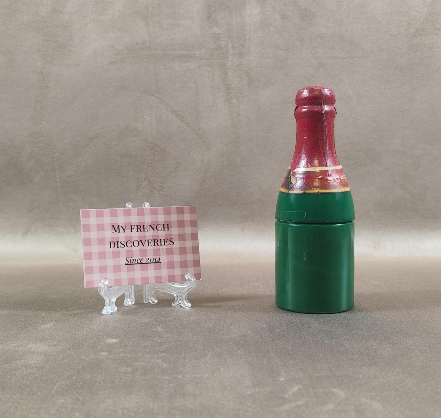 Moutardier FLORIDA en céramique Forme bouteille de champagne Vintage