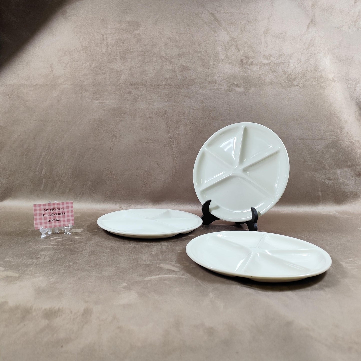 Lot de 3 assiettes à fondue Le Creuset 26 cm Porcelaine blanche Made in France