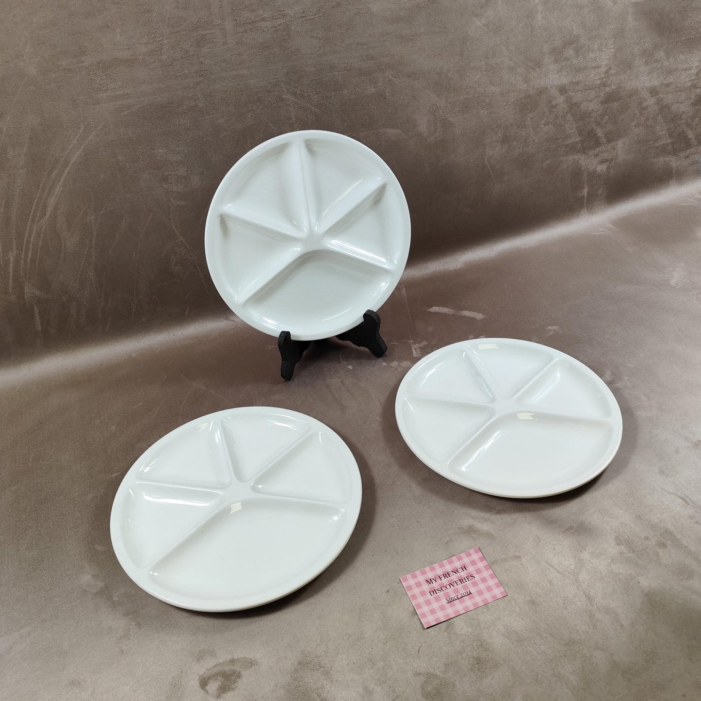 Lot de 3 assiettes à fondue Le Creuset 26 cm Porcelaine blanche Made in France