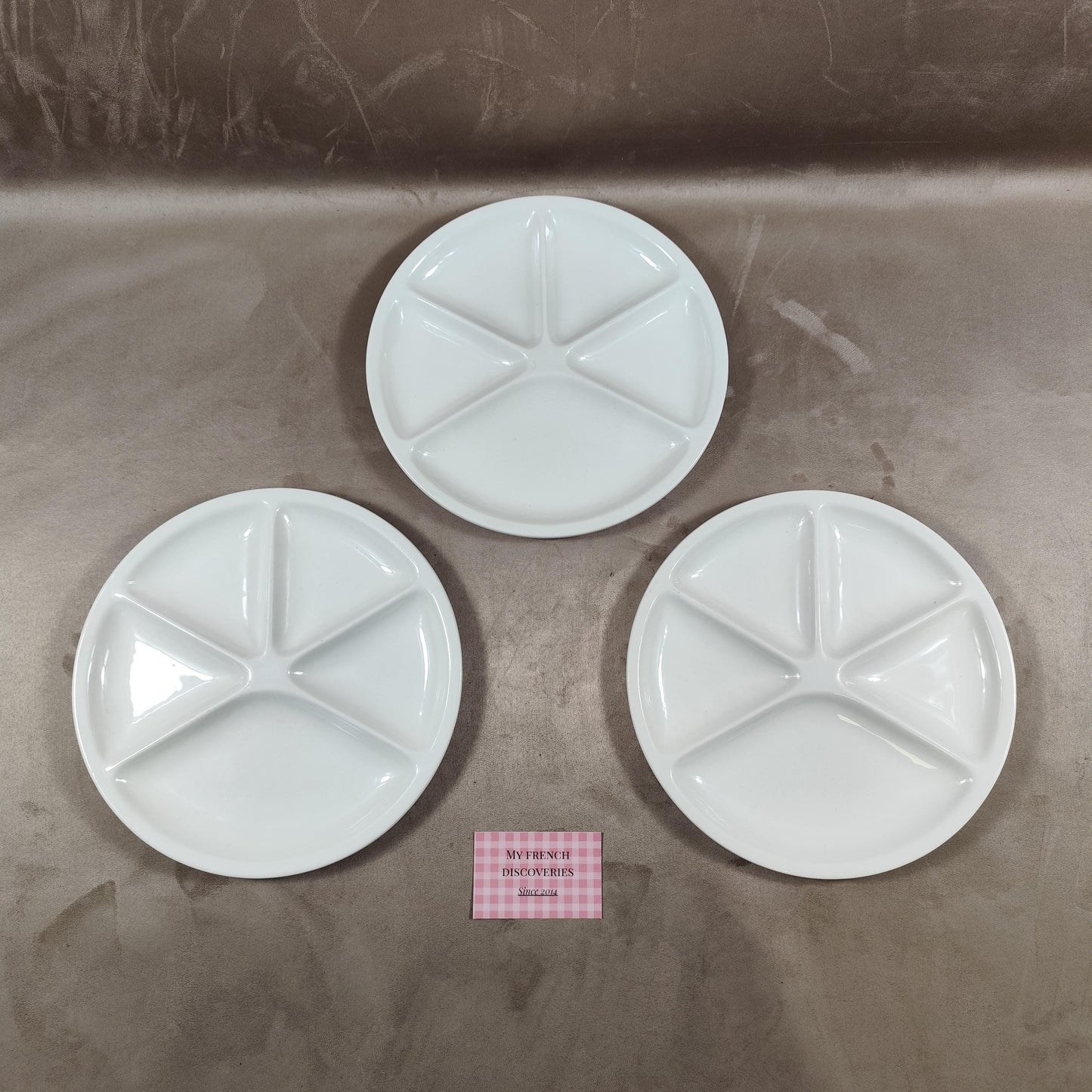 Lot de 3 assiettes à fondue Le Creuset 26 cm Porcelaine blanche Made in France