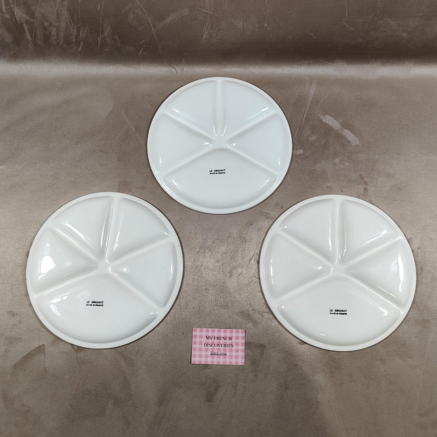 Lot de 3 assiettes à fondue Le Creuset 26 cm Porcelaine blanche Made in France