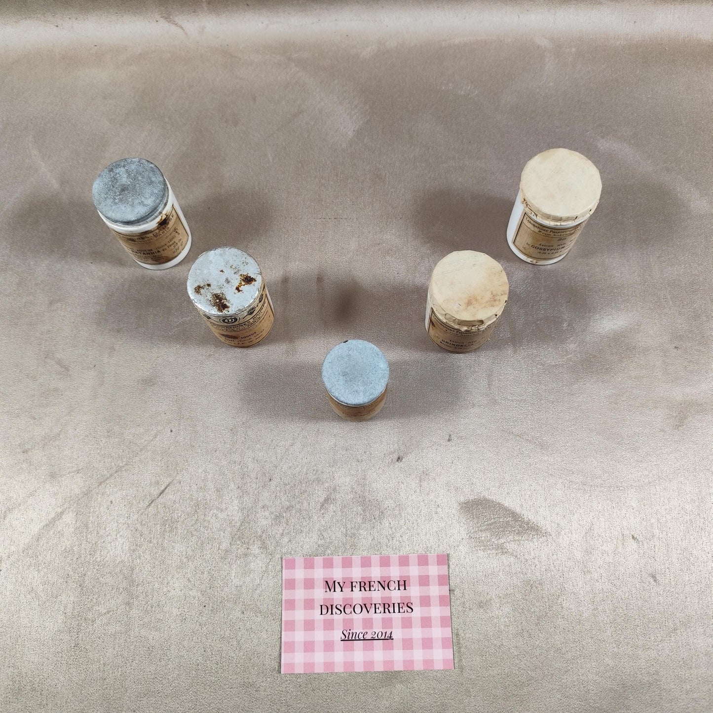 Lot de 5 anciens pots pharmaceutiques Laboratoires Daussé Paris Pots dapothicaire