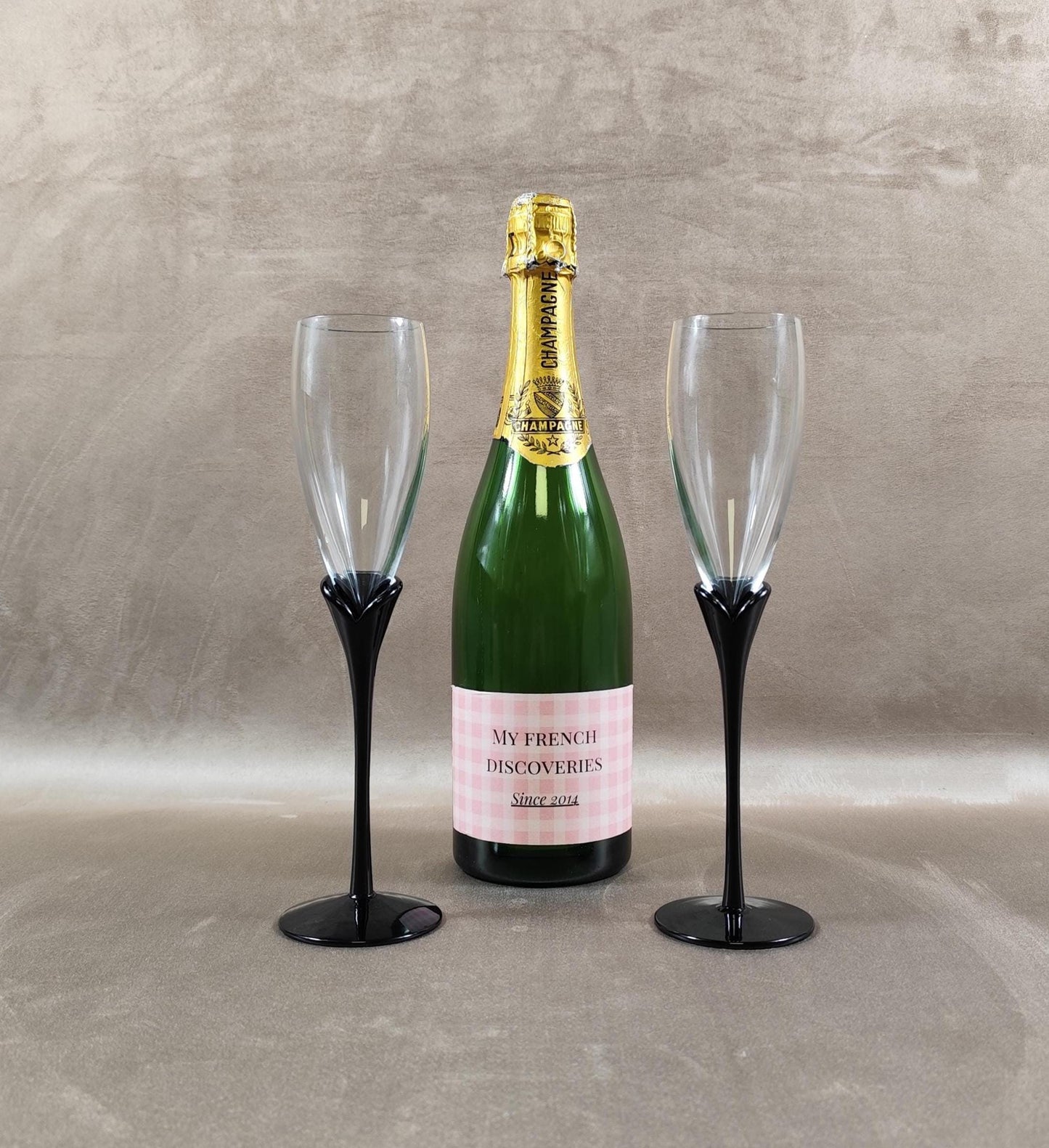 Paire de flûtes à champagne vintage Amaryllis par Colony soufflé bouche Design élégant