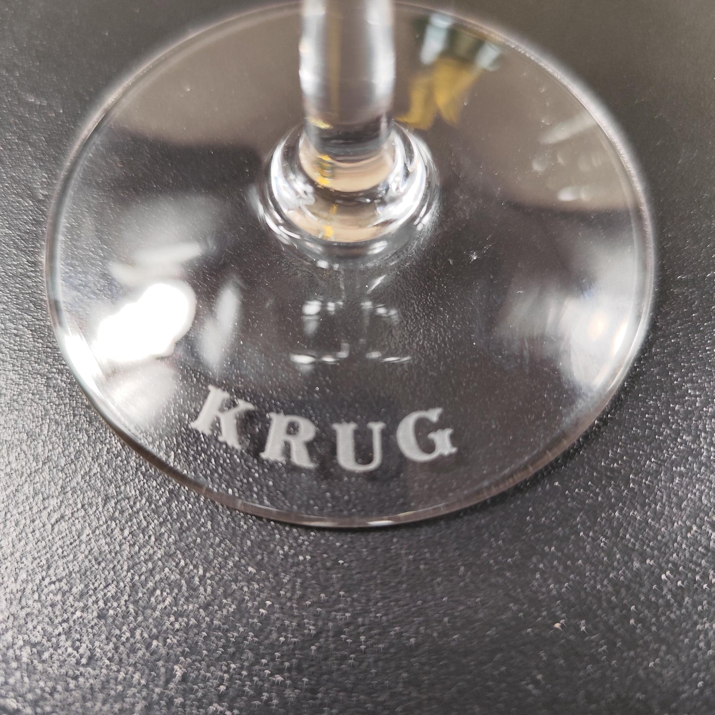 Lot de 2 flûtes à champagne Krug Verres gravés logo Cristal publicitaire