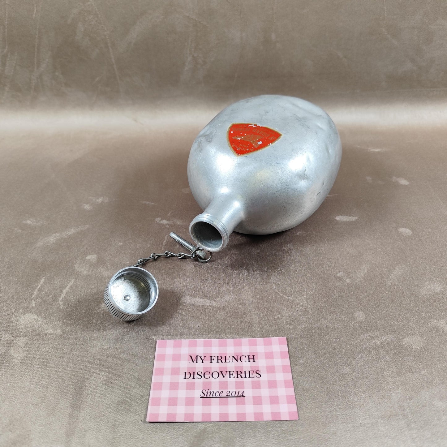Gourde de randonnée vintage Le Grand Tétras en aluminium Bellegrade Ain Camping