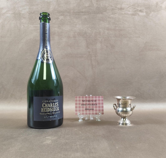 Seau à champagne miniature Charles Heidsieck en métal argenté Rafraîchisseur vintage
