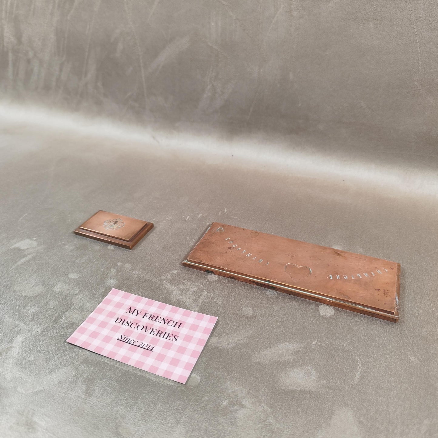 Matrices dimpression anciennes pour étiquettes de Champagne Plaques cuivre gravées