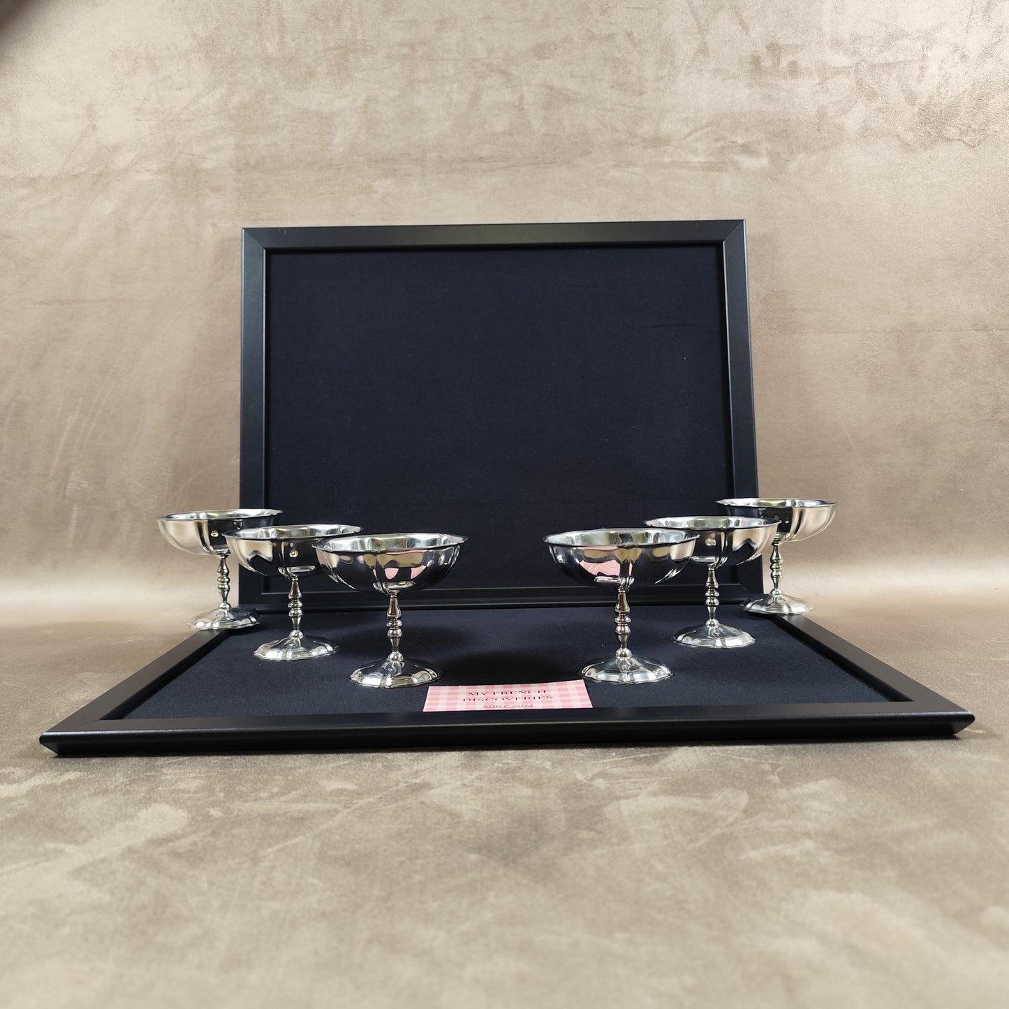 Lot de 6 coupes à glace vintage en inox Coupes dessert sur pied Art de la table
