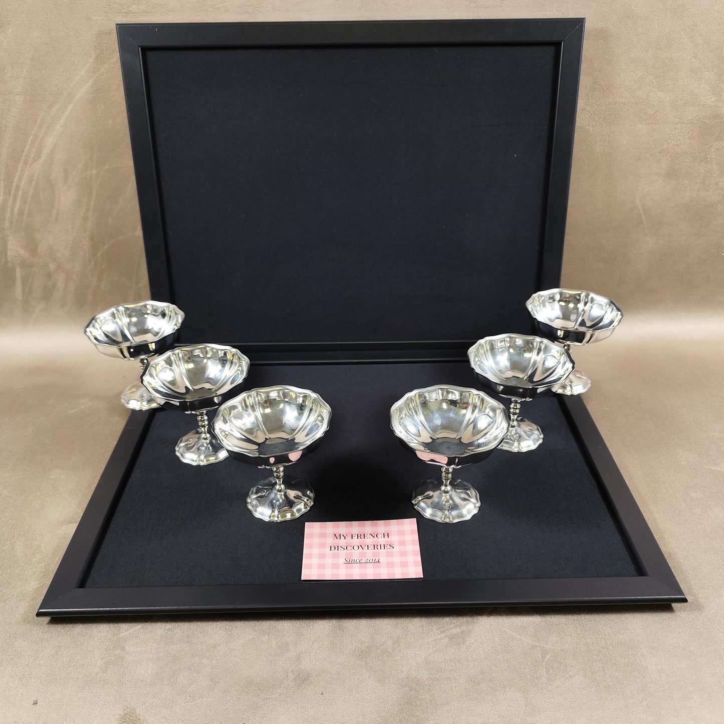Lot de 6 coupes à glace vintage en inox Coupes dessert sur pied Art de la table