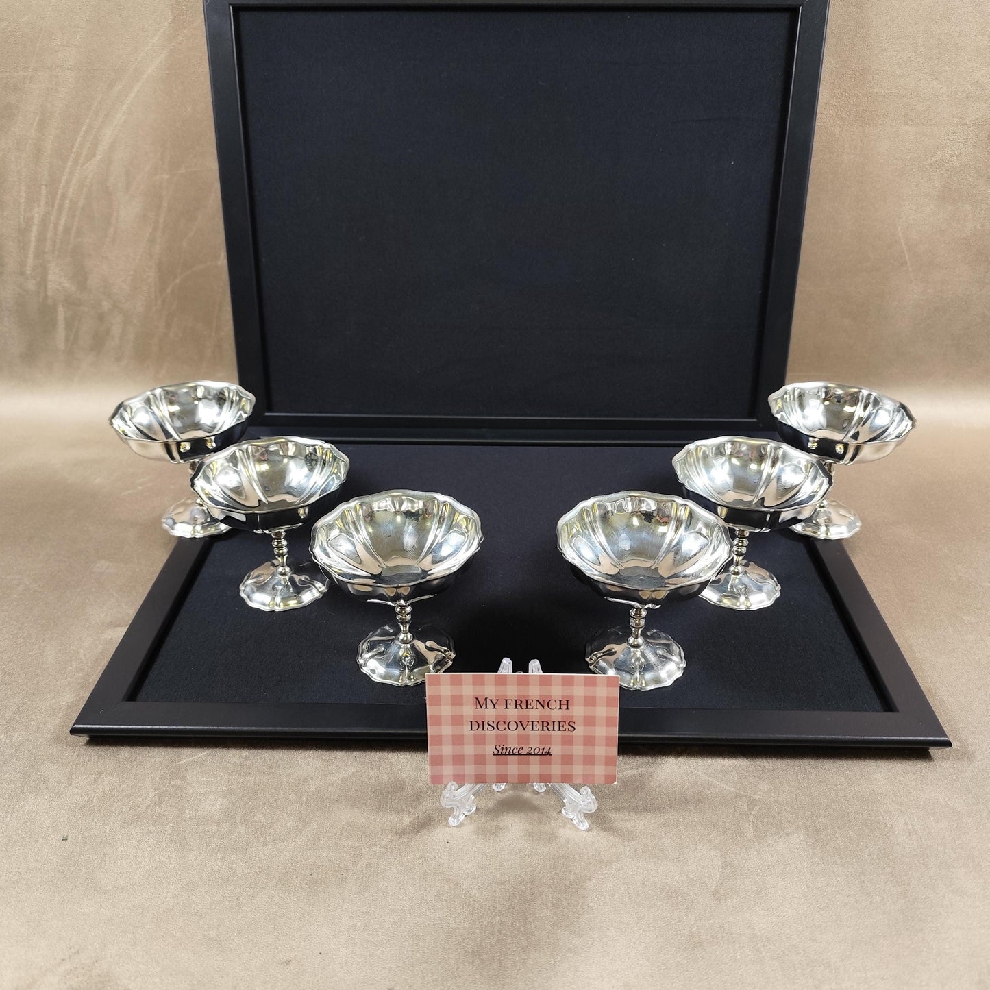 Lot de 6 coupes à glace vintage en inox Coupes dessert sur pied Art de la table