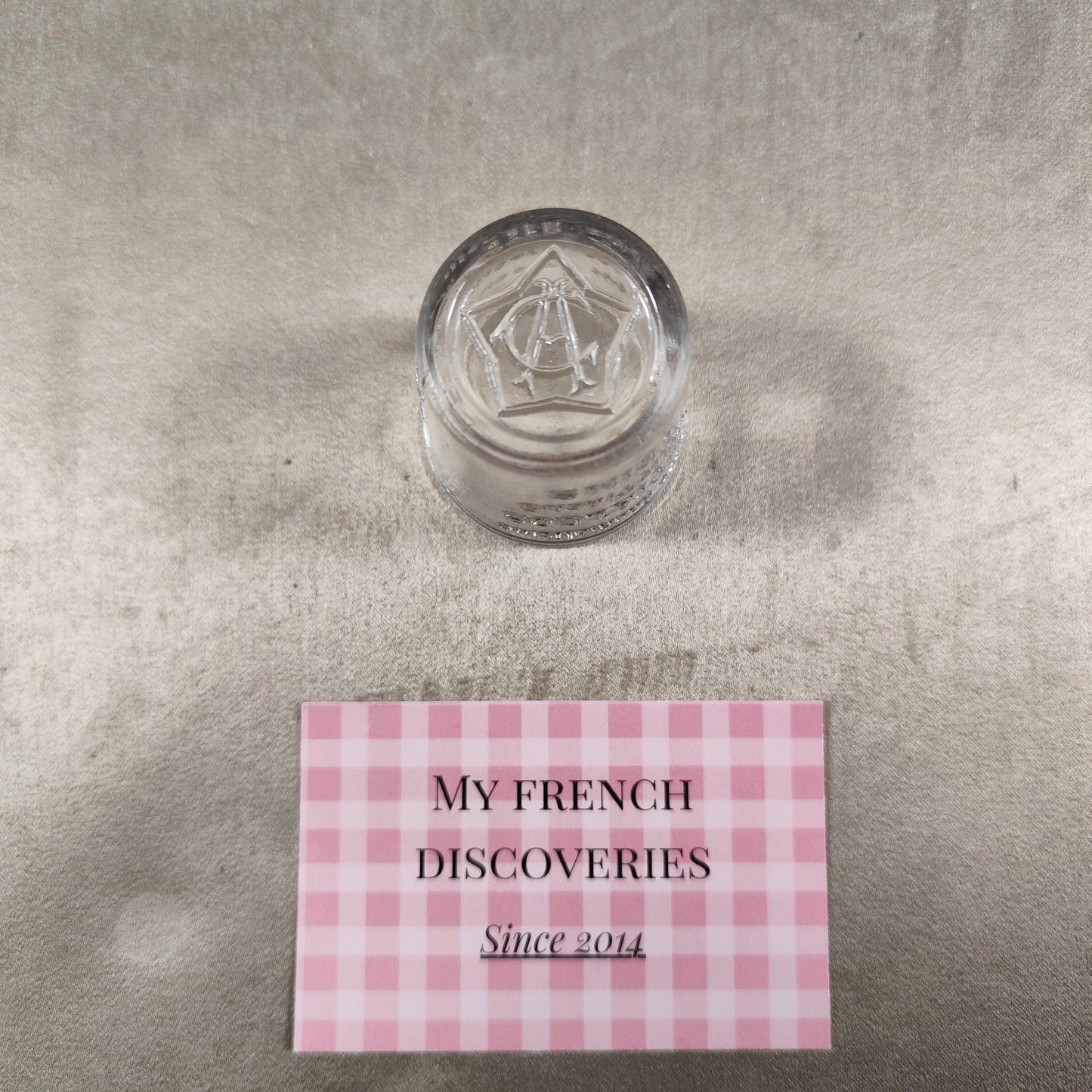 Petit verre publicitaire Antalgos Christianiens Reims Verre doseur ancien