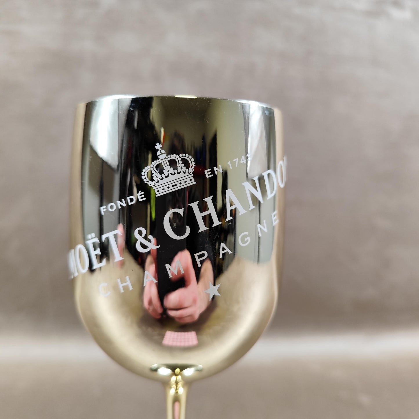 Lot de 4 flûtes à champagne Moët & Chandon Verres plastique doré Champagne