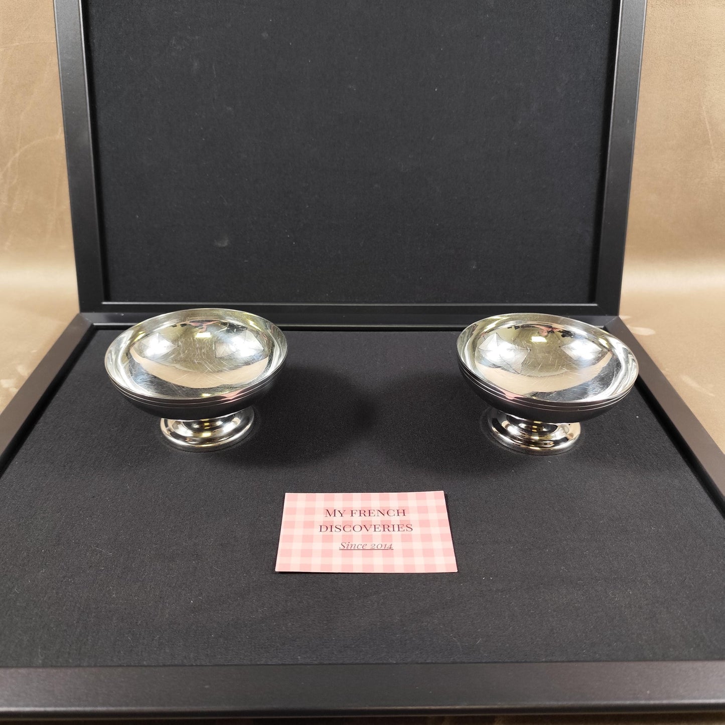 Paire de coupes à glace Létang Rémy en inox 18/10  Dessert bowls vintage