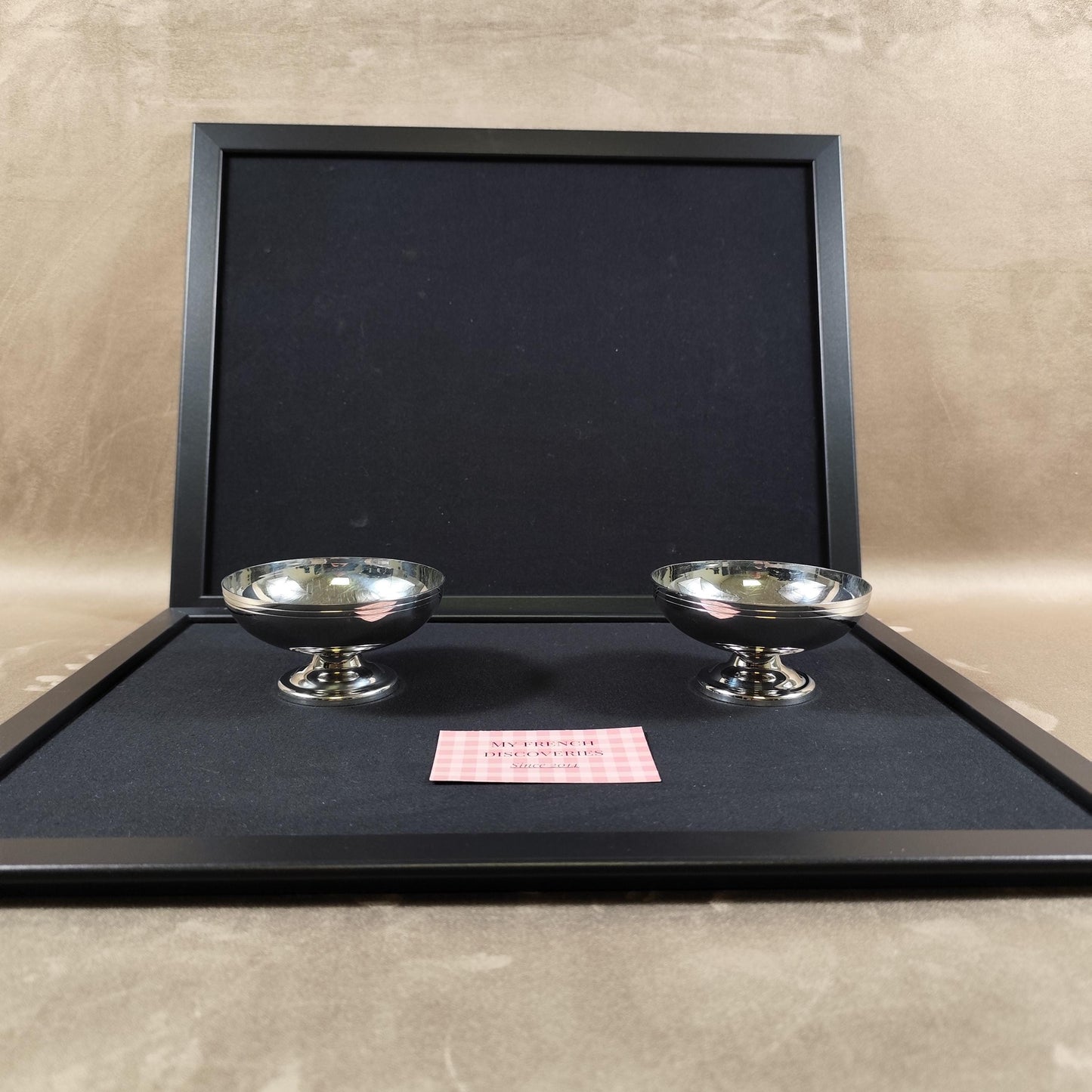 Paire de coupes à glace Létang Rémy en inox 18/10  Dessert bowls vintage