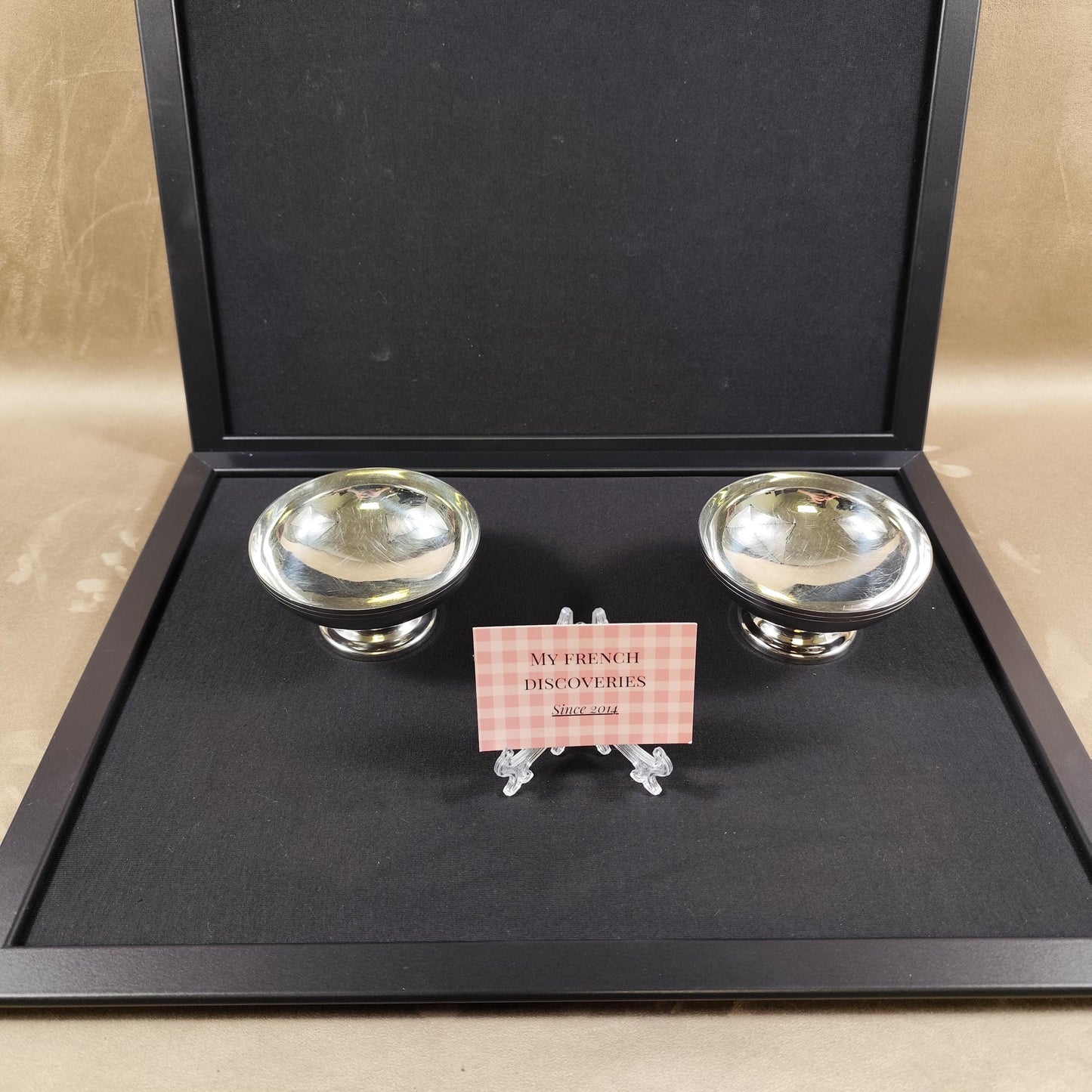 Paire de coupes à glace Létang Rémy en inox 18/10  Dessert bowls vintage