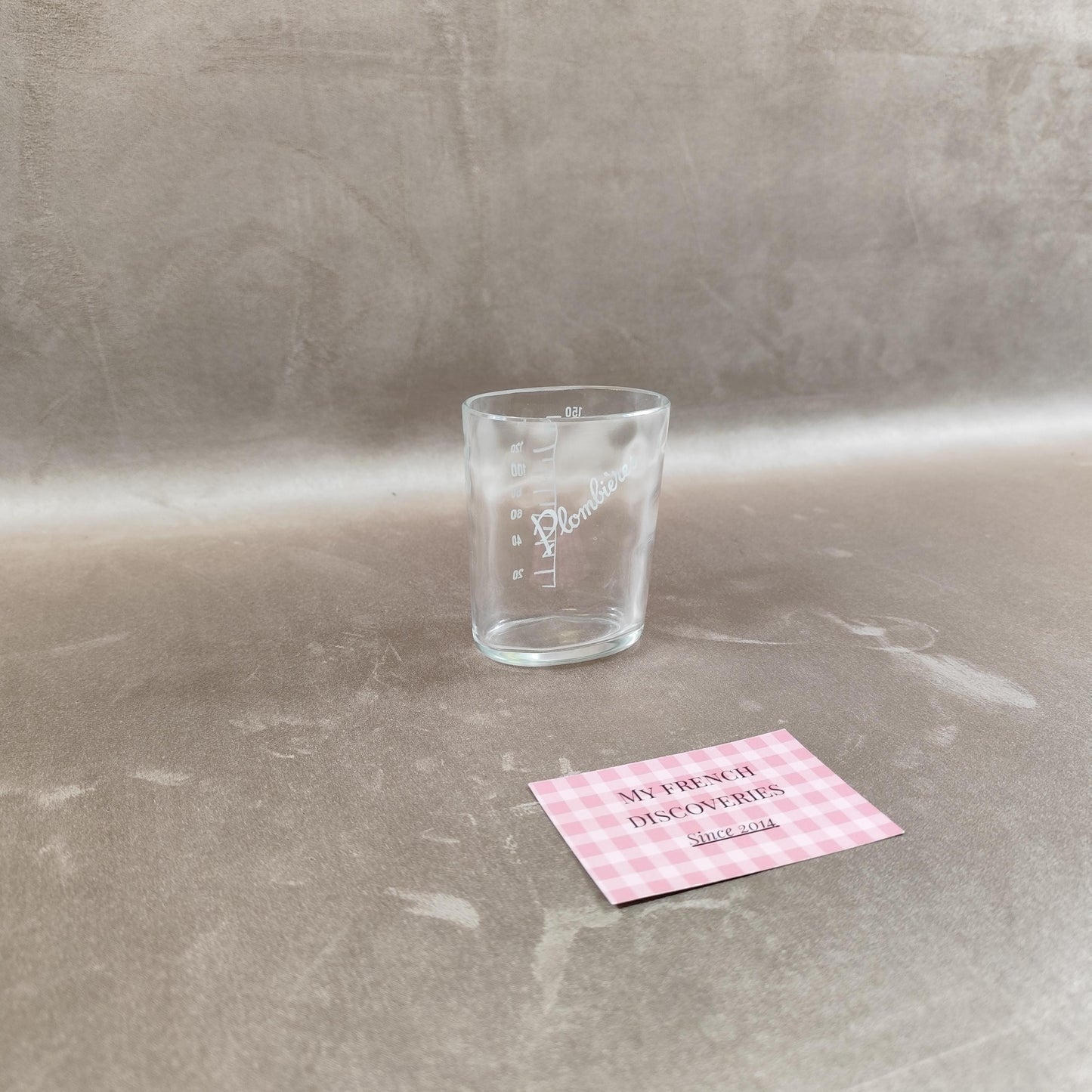 Verre de cure Plombières gradué Verre curiste ancien avec étui paille et cuir