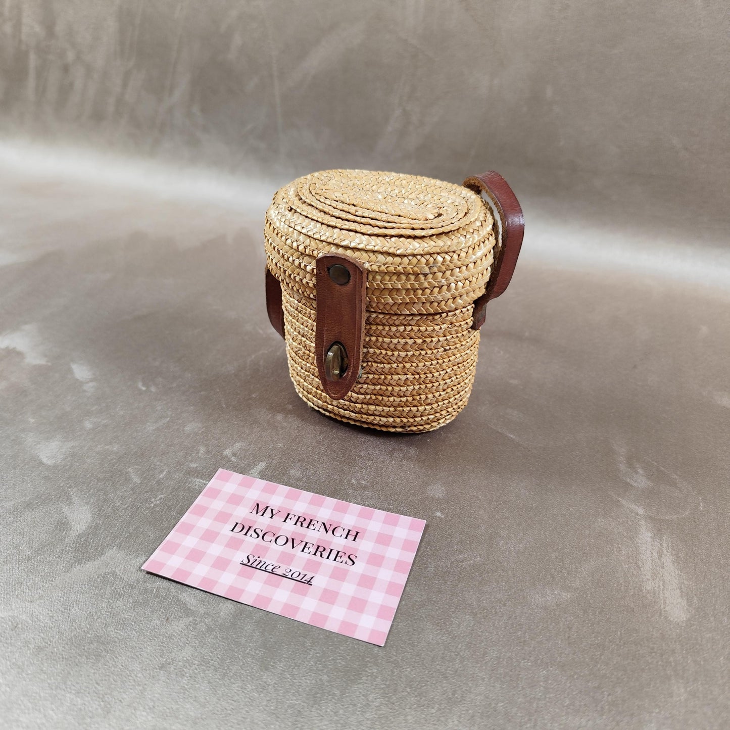 Verre de cure Plombières gradué Verre curiste ancien avec étui paille et cuir