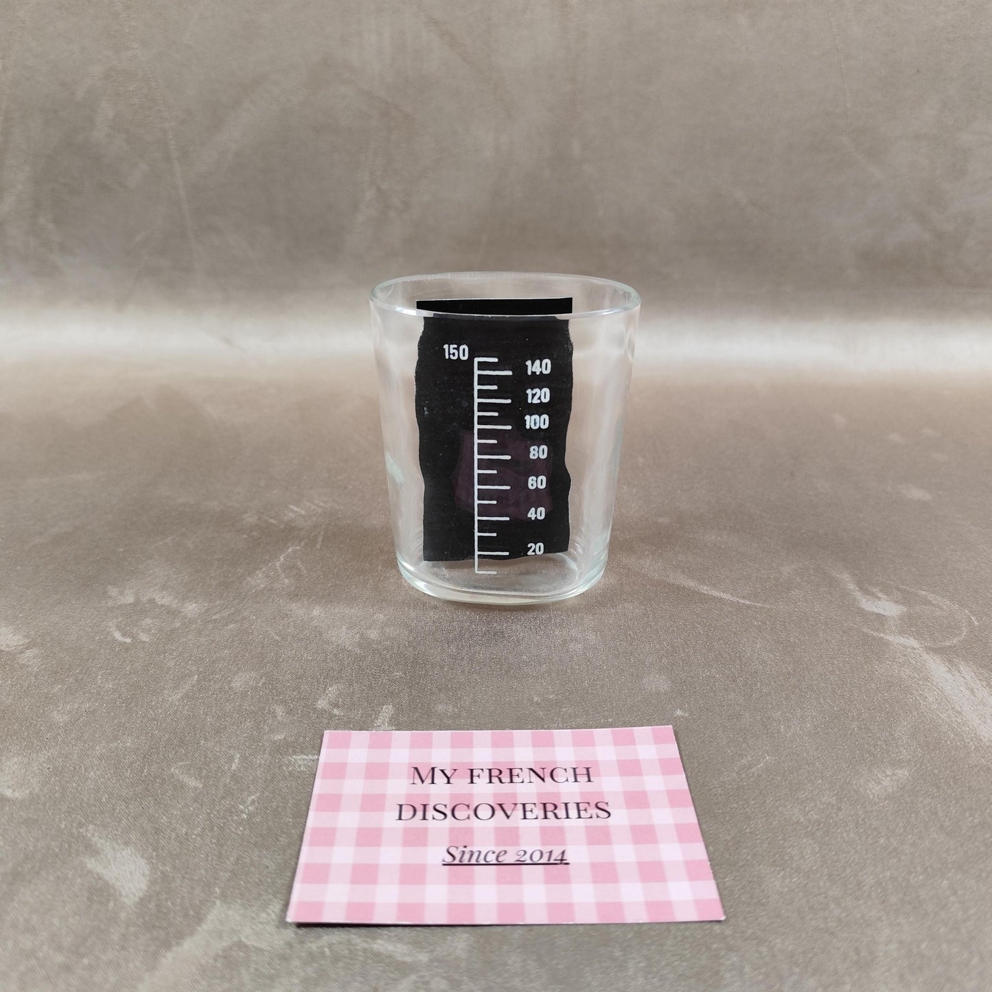 Verre de cure Plombières gradué Verre curiste ancien avec étui paille et cuir