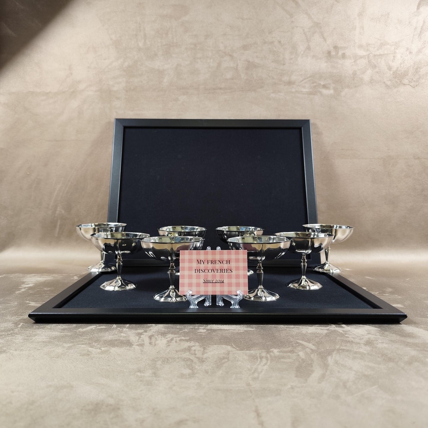 Ensemble de 8 coupes à glace vintage en inox  Coupes dessert sur pied