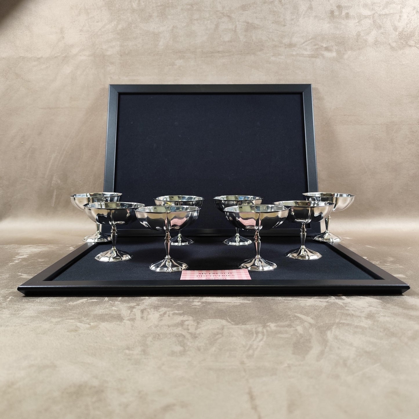 Ensemble de 8 coupes à glace vintage en inox  Coupes dessert sur pied