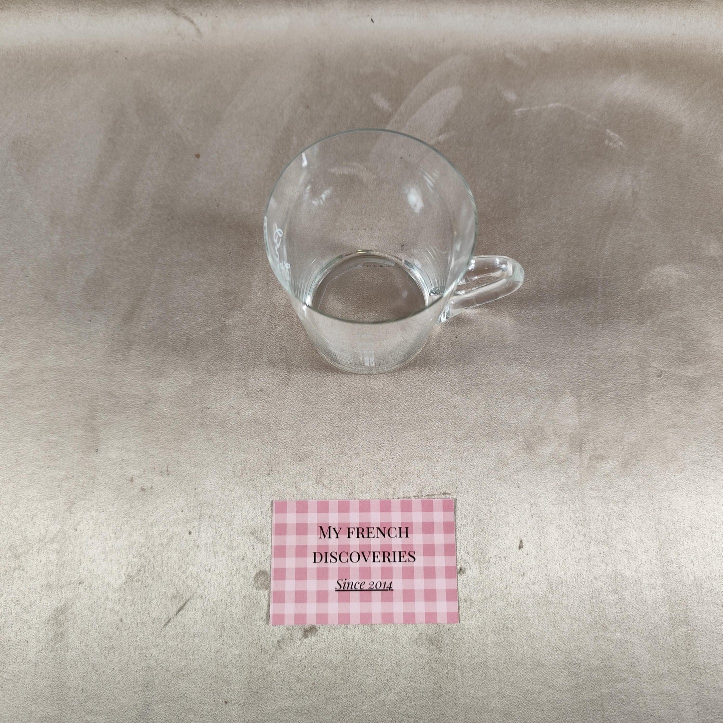 Verre de cure ancien format tasse avec étui en paille et cuir Verre de curiste