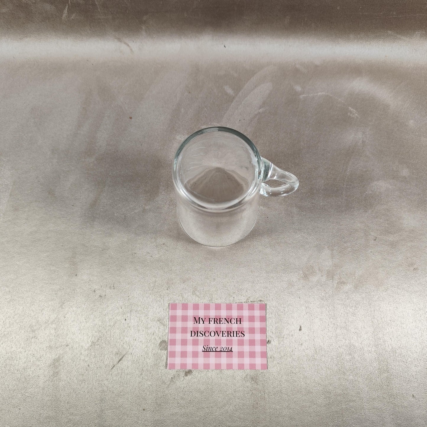 Verre de cure ancien format tasse avec étui en paille et cuir Verre de curiste