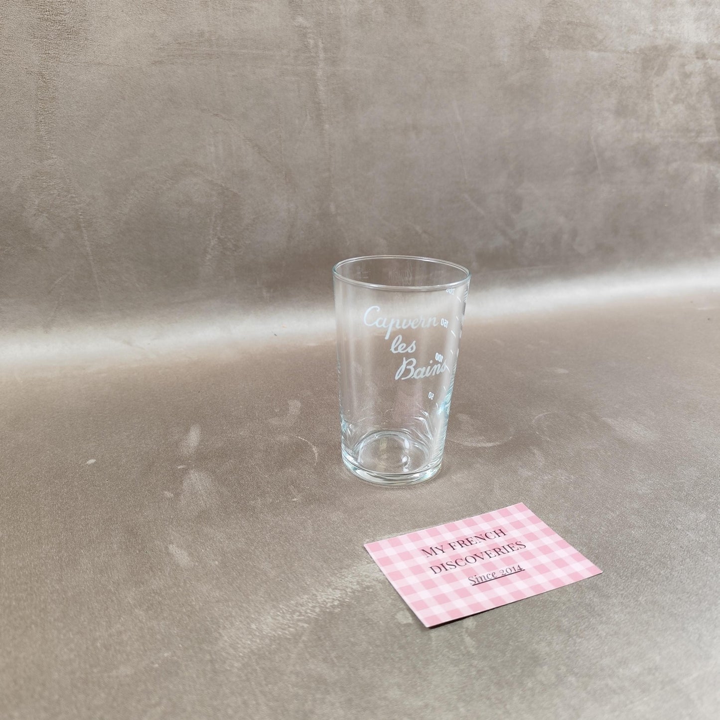 Verre de curiste Capvern les Bains avec étui Verre à cure gradué Vintage