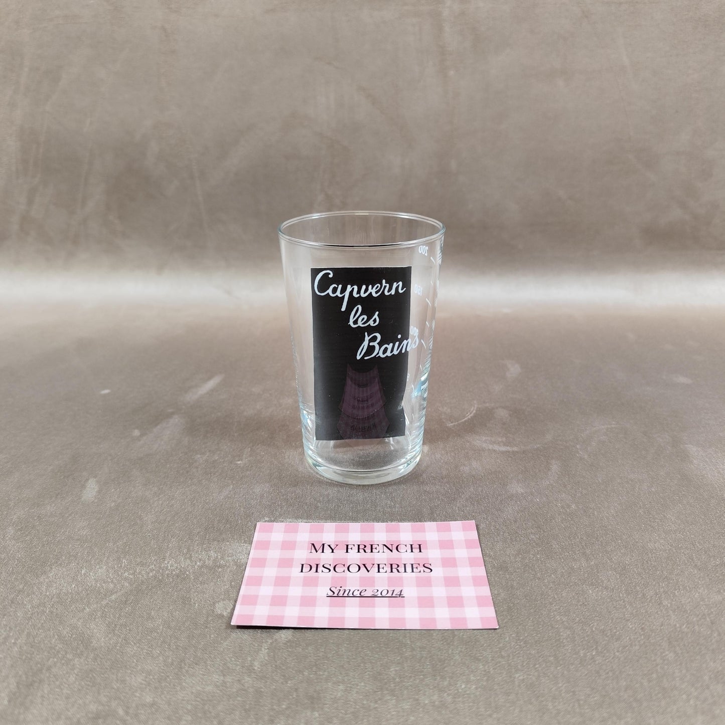 Verre de curiste Capvern les Bains avec étui Verre à cure gradué Vintage