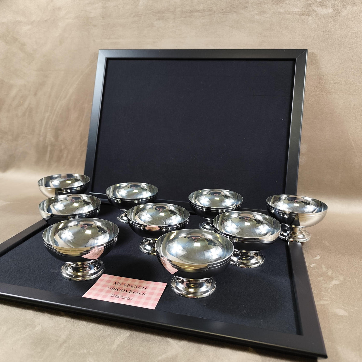 Ensemble de 9 coupes à glace Guy Degrenne inox 18-8 Coupes dessert vintage