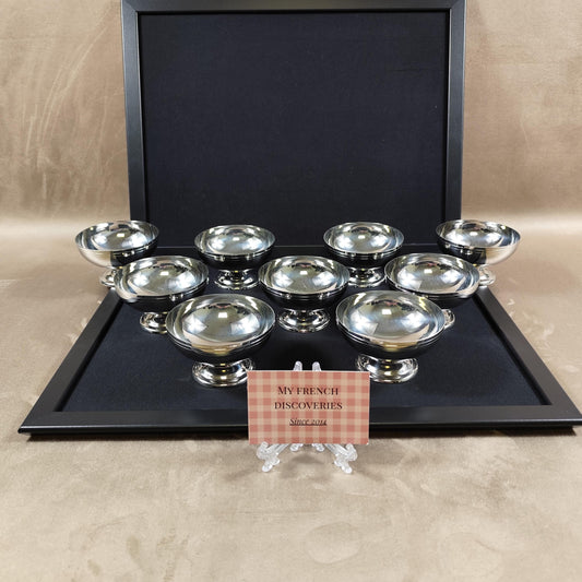 Ensemble de 9 coupes à glace Guy Degrenne inox 18-8 Coupes dessert vintage